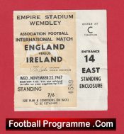England v Irleland 1967 – Match Ticket