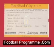 England v Italy 2002 – Football Ticket U21