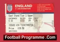 England v Liechtenstein 2003 – Football Ticket