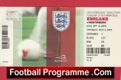 England v Montenegro 2010 – Football Ticket