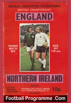 England v Northern Ireland 1972 - George Best - football programme