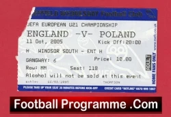 England v Poland 2005 - Football Ticket U21 - football memorabilia