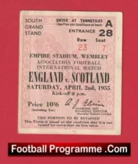 England v Scotland 1955 – Football Ticket 1950s