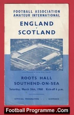 England v Scotland 1960 - Amateur International at Southend - football programme