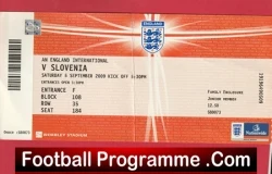England v Slovenia 2009 - Football Ticket - football memorabilia