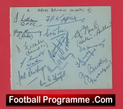 Great Britain Football Oylmpics Team 1948 - Multi Signed + Matt Busby Manager - football programme
