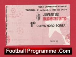 Juventus v Manchester United 1996 - Match Ticket Turin Italy - football memorabilia