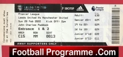 Leeds United v Manchester United 2022 - Match Ticket - football memorabilia