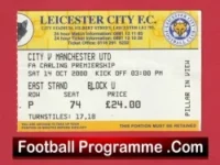 Leicester City v Manchester United 2002 – Match Ticket