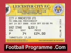 Leicester City v Manchester United 2002 - Match Ticket - football memorabilia