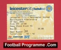 Leicester City v Manchester United 2003 – Match Ticket