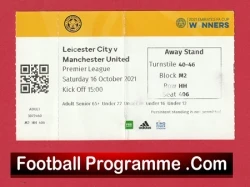 Leicester City v Manchester United 2021 - Football Ticket - football memorabilia