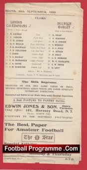 London Caledonians v Dulwich Hamlet 1930 – 1930’s