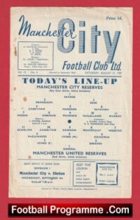 Manchester City v Manchester United 1957 Reserves Bobby Charlton