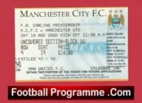 Manchester City v Manchester United 2000 – Football Ticket