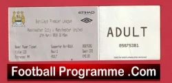 Manchester City v Manchester United 2010 - Match Ticket - football memorabilia