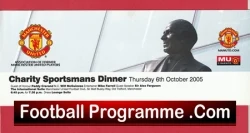 Manchester United Charity Sportsmans Dinner Ticket 2005 - Sir Alex Feguson - football memorabilia