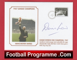 Manchester United Denis Law Autographed Signed FDC 1967 Champions - football programme