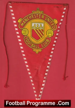 Manchester United Pennant Flag Man Utd Football Club 1960s - football memorabilia