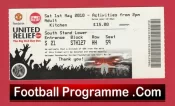 Manchester United Sport Relief Football Ticket Old Trafford 2010