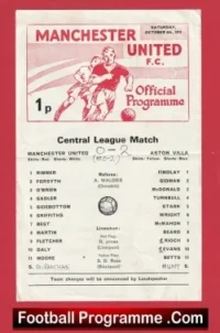 Manchester United v Aston Villa 1973 – George Best Reserves