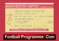 Manchester United v Aston Villa 1990 – Match Ticket