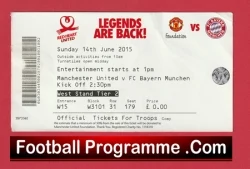 Manchester United v Bayern Munich 2015 - Legends Football Ticket - football memorabilia