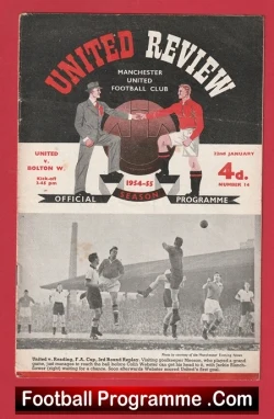 Manchester United v Bolton Wanderers 1955 - Man Utd Programmes - football programme