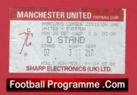 Manchester United v Everton 1987 – Football Match Ticket