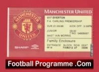 Manchester United v Everton 1999 – Treble Season Ticket