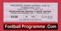 Manchester United v Leeds United 1991 – Football Ticket