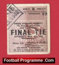 Manchester United v Leicester City 1963 – FA Cup Final Match Ticket