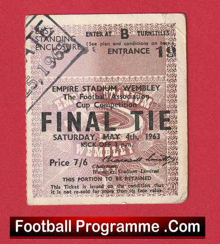 Manchester United v Leicester City 1963 - FA Cup Final Match Ticket - Image 2