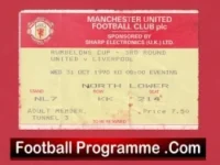 Manchester United v Liverpool 1990 – Football Ticket