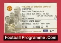 Manchester United v Liverpool 2006 – Match Ticket