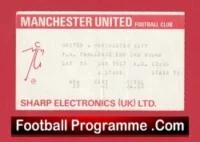 Manchester United v Manchester City 1987 – Ticket Ferguson First Derby Match