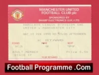 Manchester United v Manchester City 1990 – Football Ticket