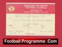 Manchester United v Manchester City 1990 – Football Ticket