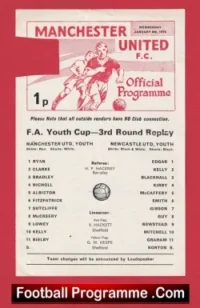 Manchester United v Newcastle United 1975 – Man Utd FA Youth Cup Programme