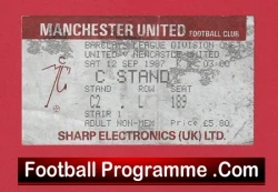Manchester United v Newcastle United 1987 - Man Utd Ticket - football memorabilia
