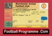 Manchester United v Newcastle United 1997 – Match Ticket