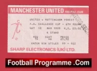 Manchester United v Nottingham Forest 1989 – Football Ticket