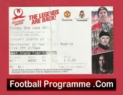 Manchester United v Real Madrid 2013 - Legends Football Ticket - football memorabilia