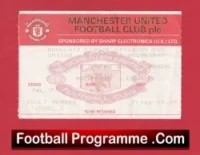 Manchester United v Sheffield Wednesday 1992 – Football Ticket