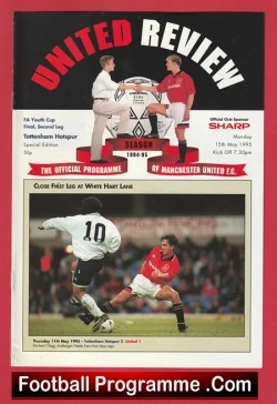 Manchester United v Tottenham 1995 - FA Youth Cup Final 2nd Leg - football programme