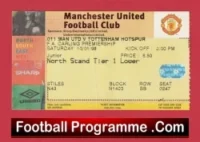 Manchester United v Tottenham 1998 – Football Ticket