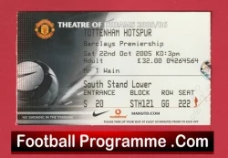 Manchester United v Tottenham 2005 - Football Ticket - football memorabilia