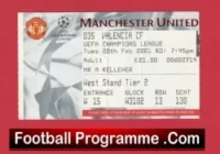 Manchester United v Valencia 2001 – Football Ticket