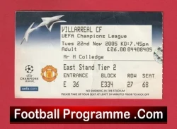 Manchester United v Villarreal 2005 - Football Ticket - football memorabilia