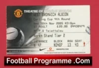 Manchester United v WBA 2005 – Football Ticket – George Best Farewell